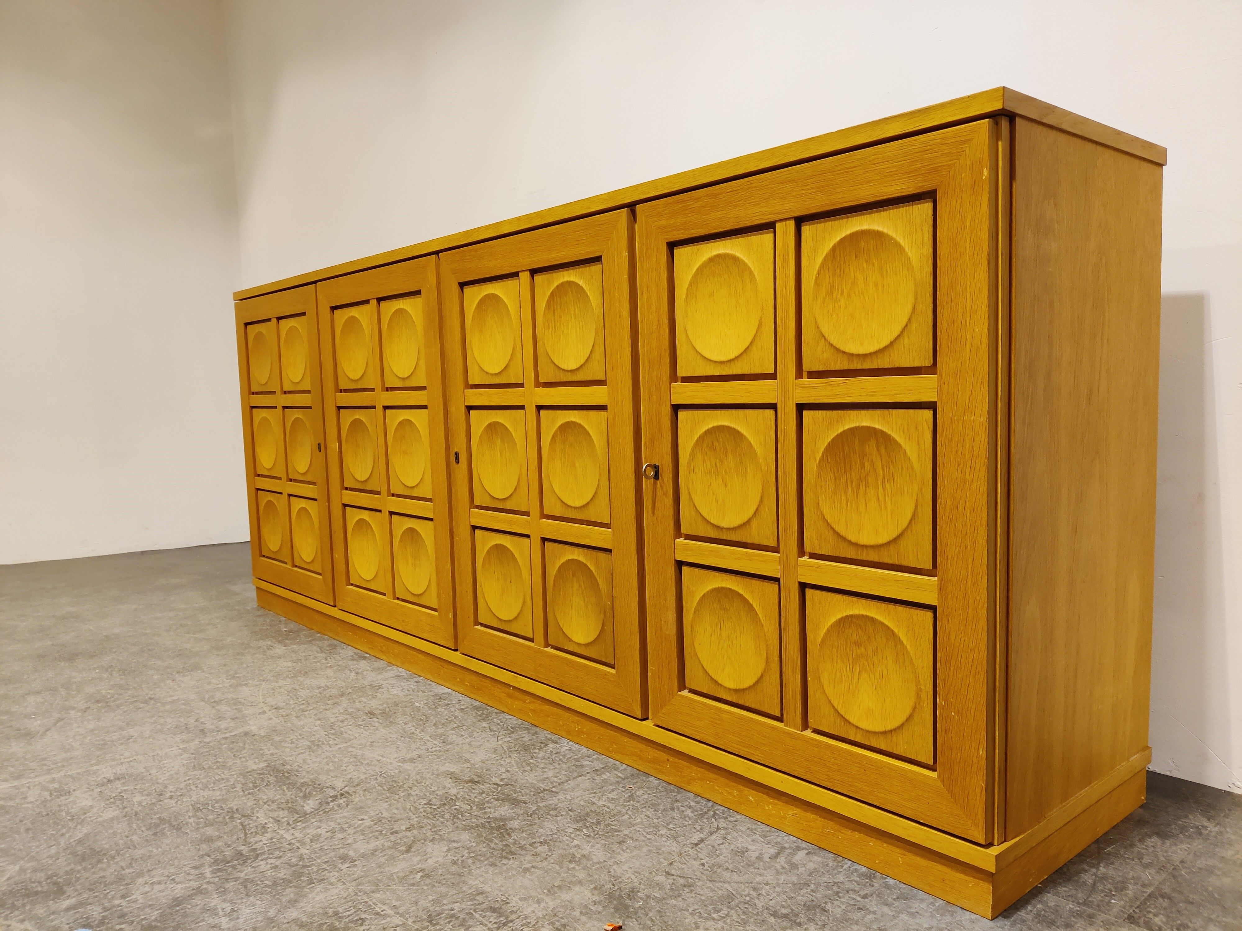 Graphical brutalist credenza, 1970s
