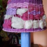 Digoin sandstone lamp from the 70s wool lampshade