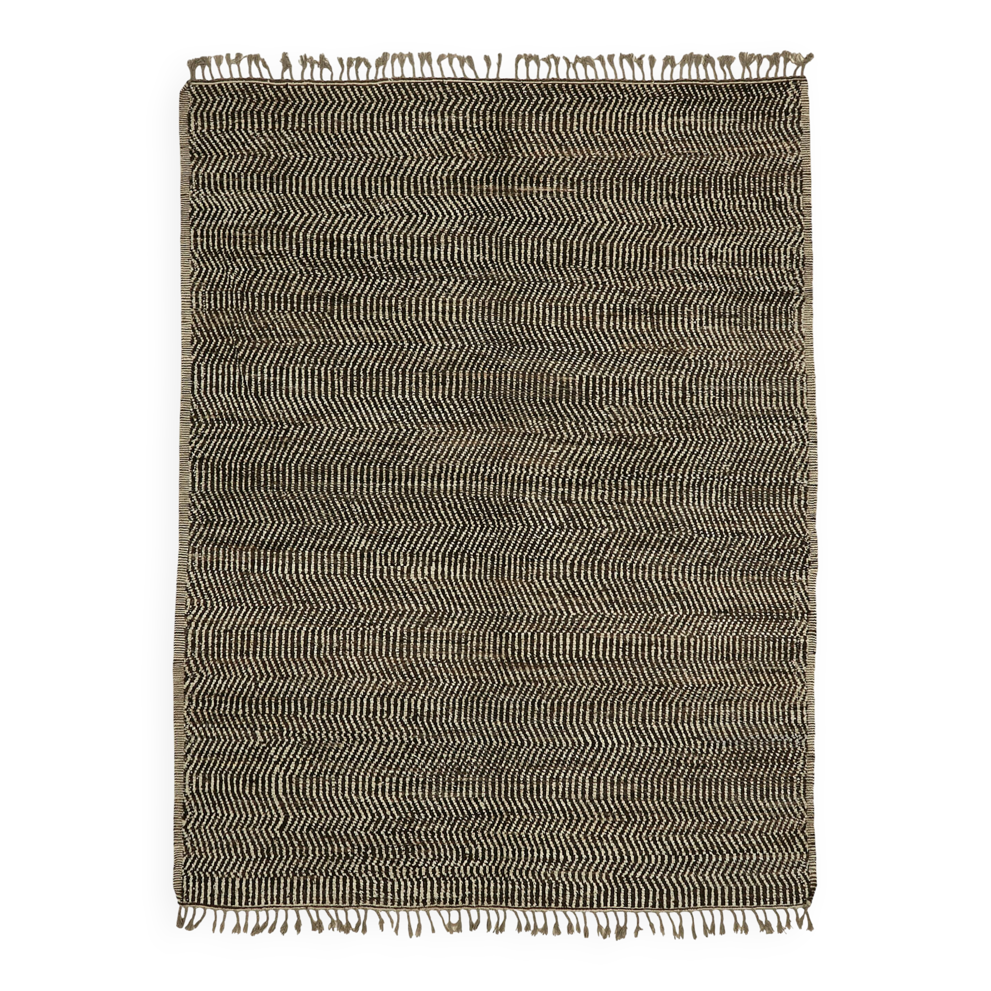 Hand-Knotted Turkish Contemporary 303 cm x 396 cm Brown Wool Carpet