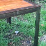 Large industrial table in wood and metal
