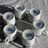 Set of 6 small espresso cups Germer Porcelain, made in Brazil.