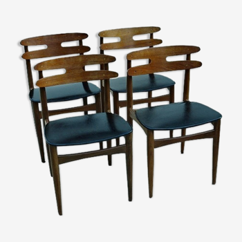 Set of four Johannes Andersen danish chairs model 178 scandinavian vintage
