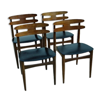 Set of four Johannes Andersen danish chairs model 178 scandinavian vintage