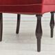 Ensemble de 4 chaises de salle à manger, bois de chêne, velours rouge cerise, années 1950, design danois