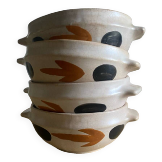 4 vintage Marais pottery bowls