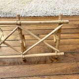 Vintage rattan wall coat rack
