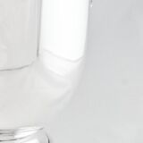 Silver metal champagne bucket with shell handles