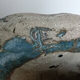 Vintage woman sculpture in glazed stoneware, signed.