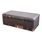 Banc coffre en patchwork de cuir vintage