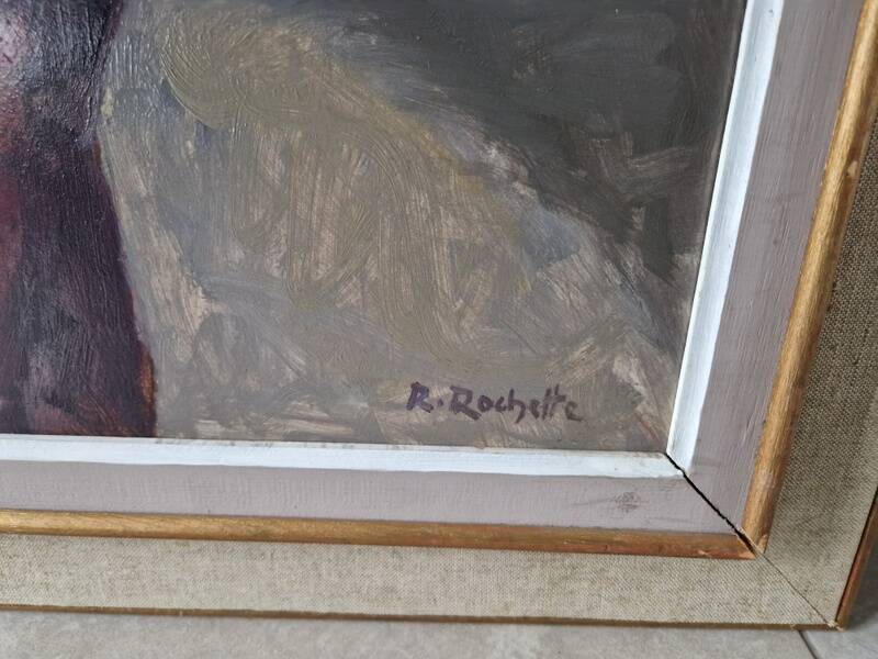 Raymond Rochette (1906-1993), painter of the Creusot factory - Oil on canvas mounted on panel