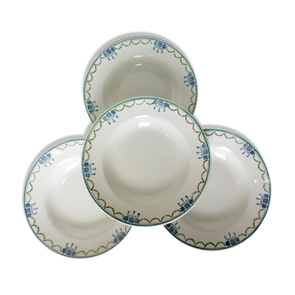 4 vintage soup plates from St Amand