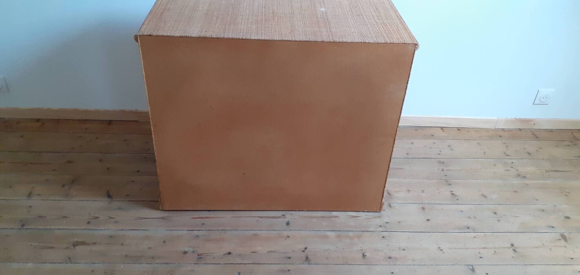 Vintage wicker and rattan 4-drawer chest of drawers
