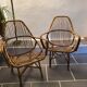Pair of vintage rattan armchairs