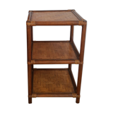 3-tier rattan and bamboo shelf from the 70s vintage