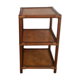 3-tier rattan and bamboo shelf from the 70s vintage