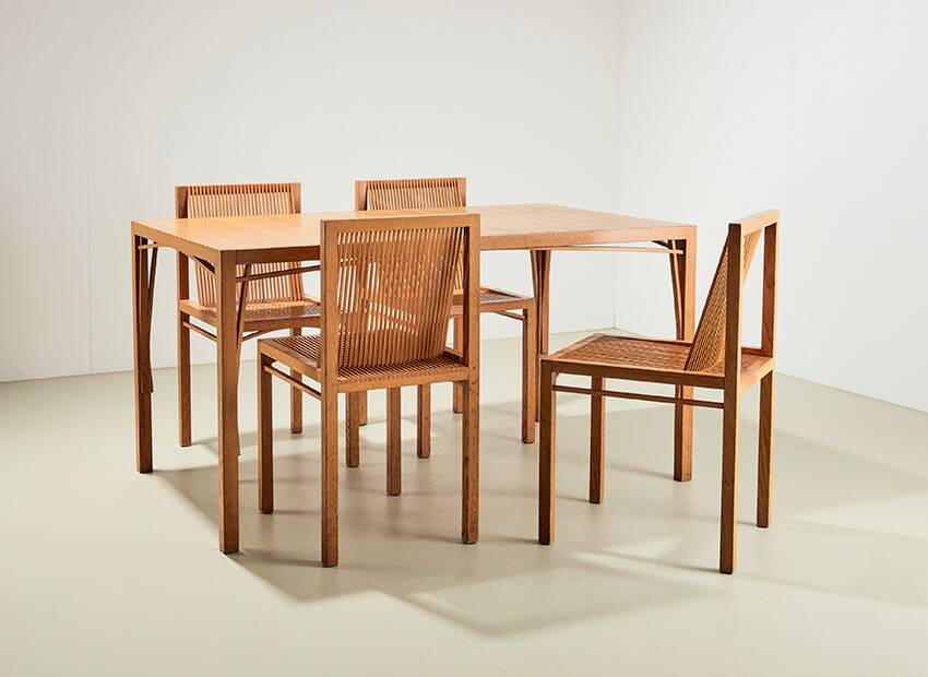 Rare 1st Edition 'Latjes' Dining Set by Ruud Jan Kokke Netherlands 1986