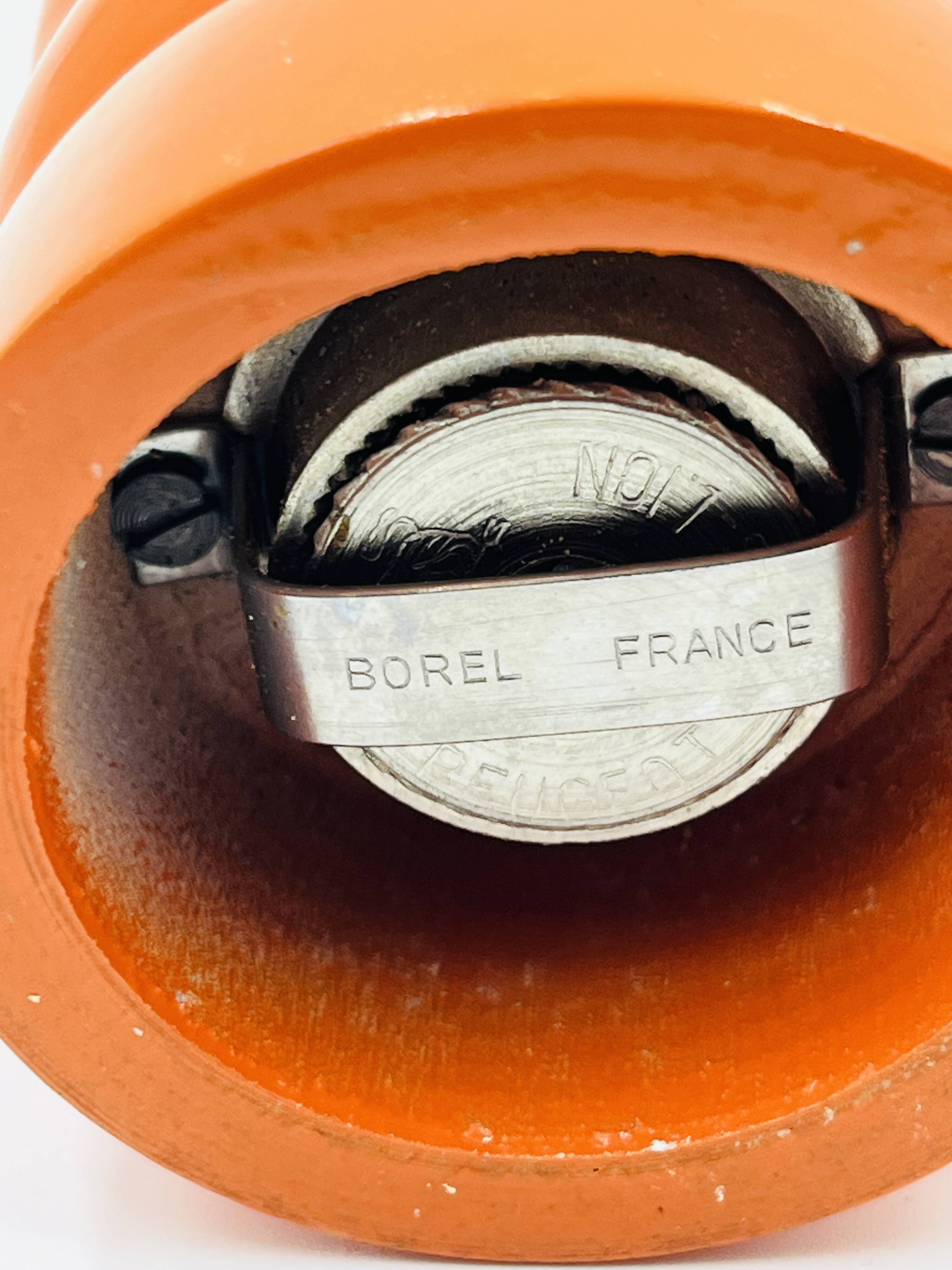 Vintage orange Peugeot pepper mill