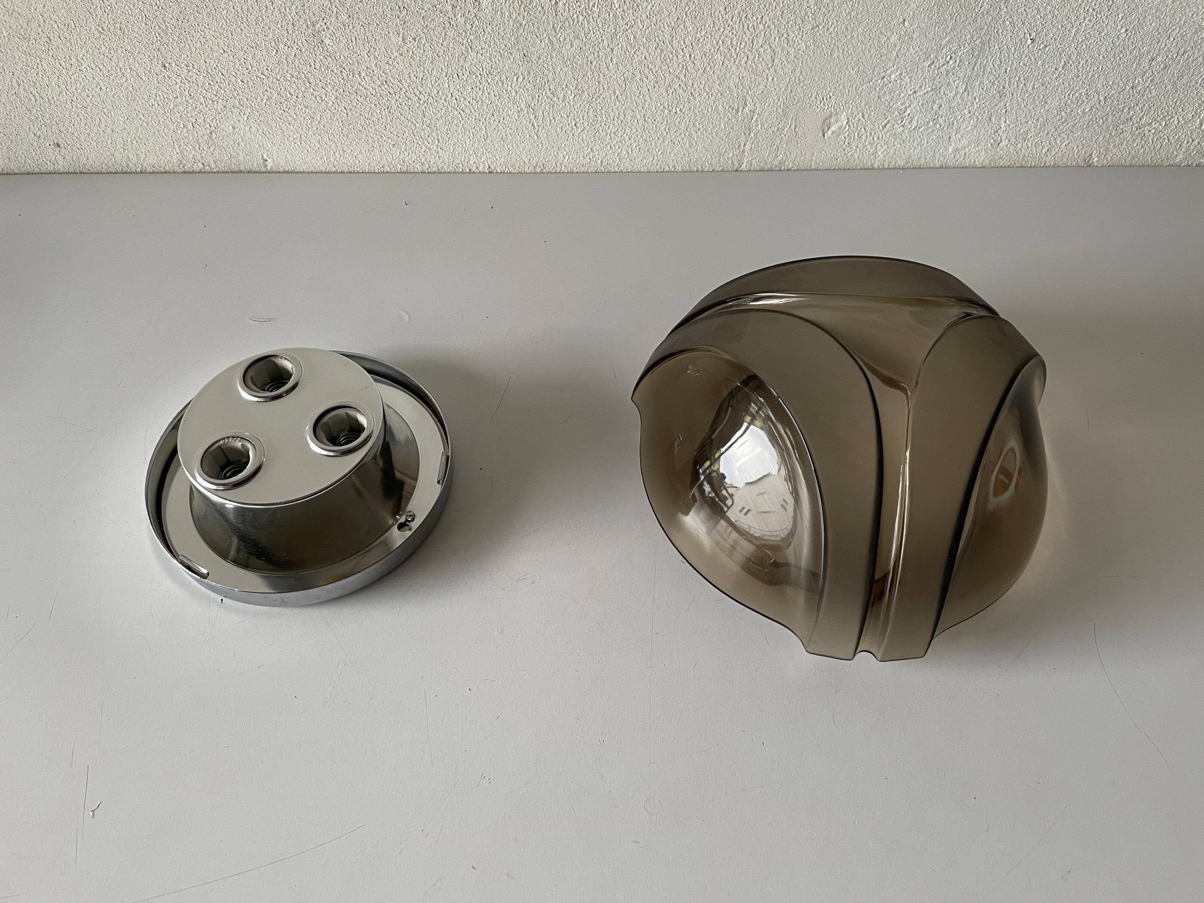 Wall lamp or flush mount in the shape of a dome by Hoffmeister Leuchten, 1960s, Germany.