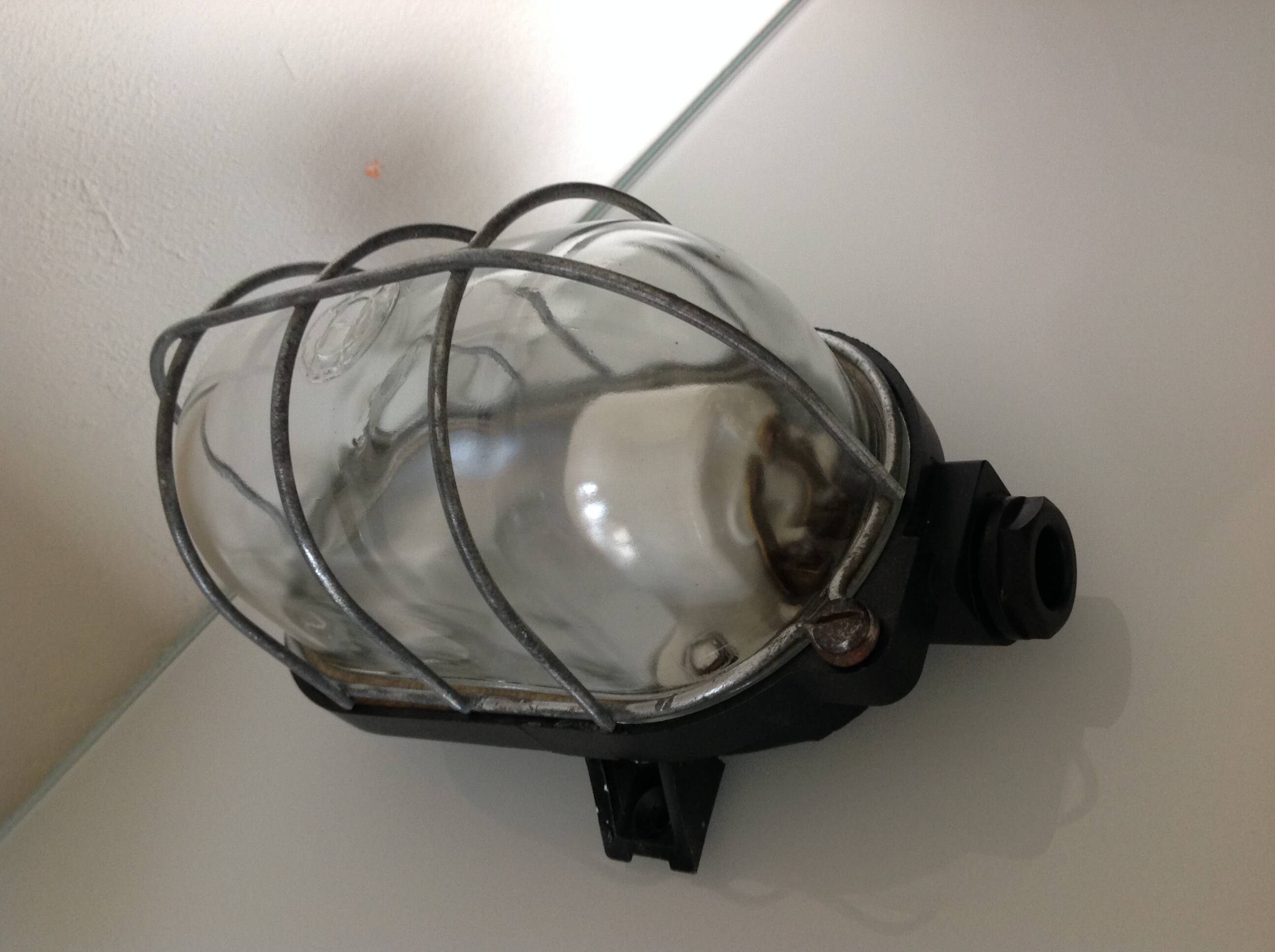 Industrial style porthole wall light / vintage 60s-70s