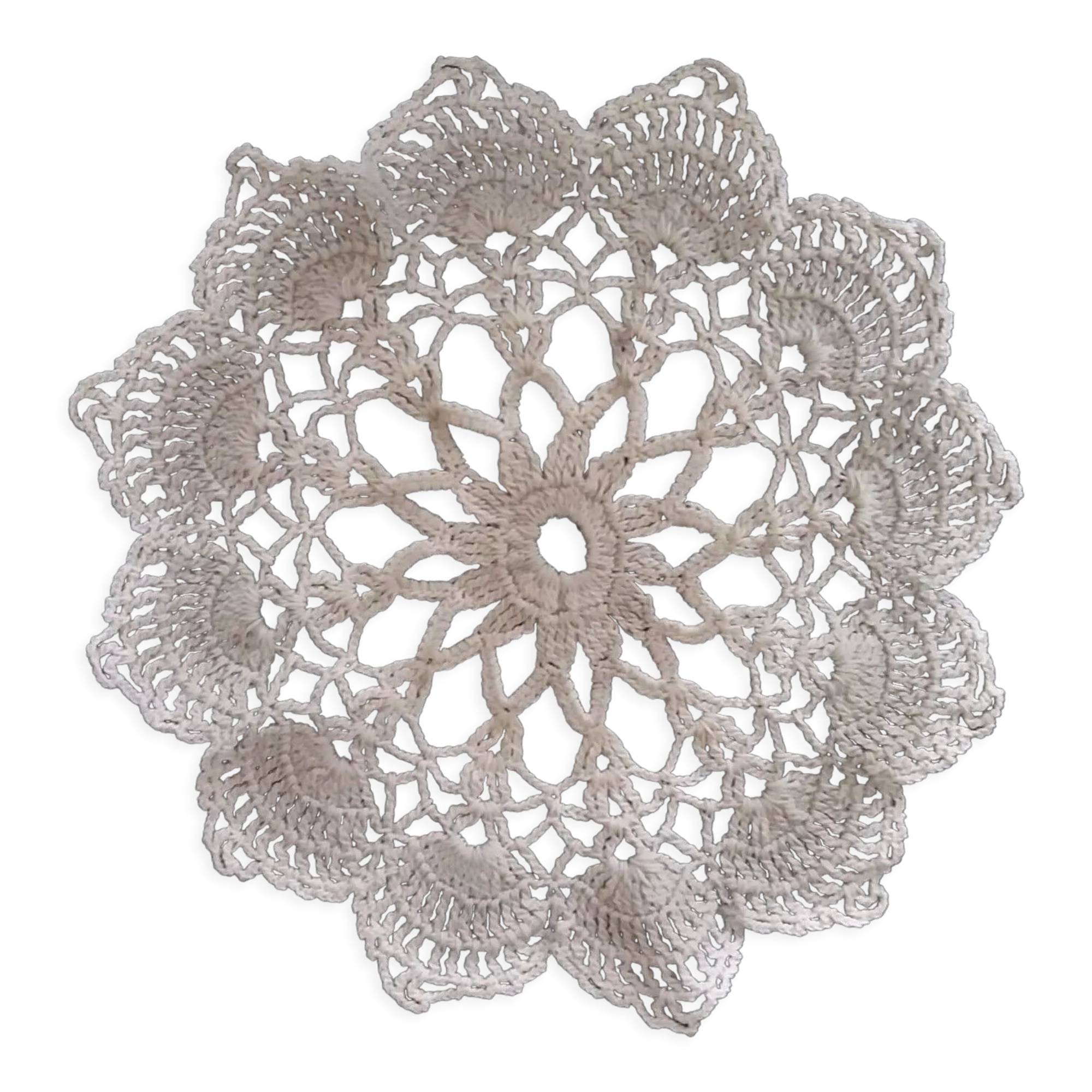 Napperon au crochet vintage coton rond