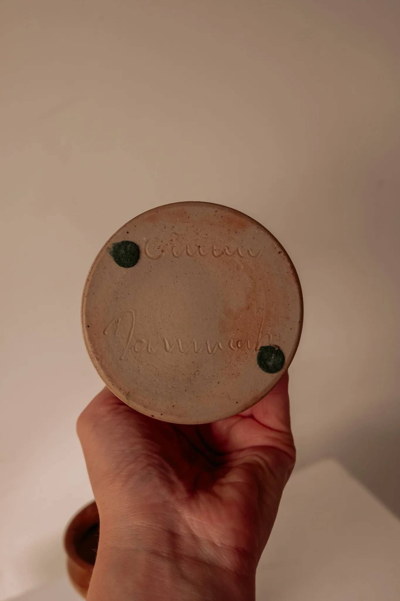 Pair of ceramic candle holders by Gunni Nordstrøm, Denmark, 1960s.