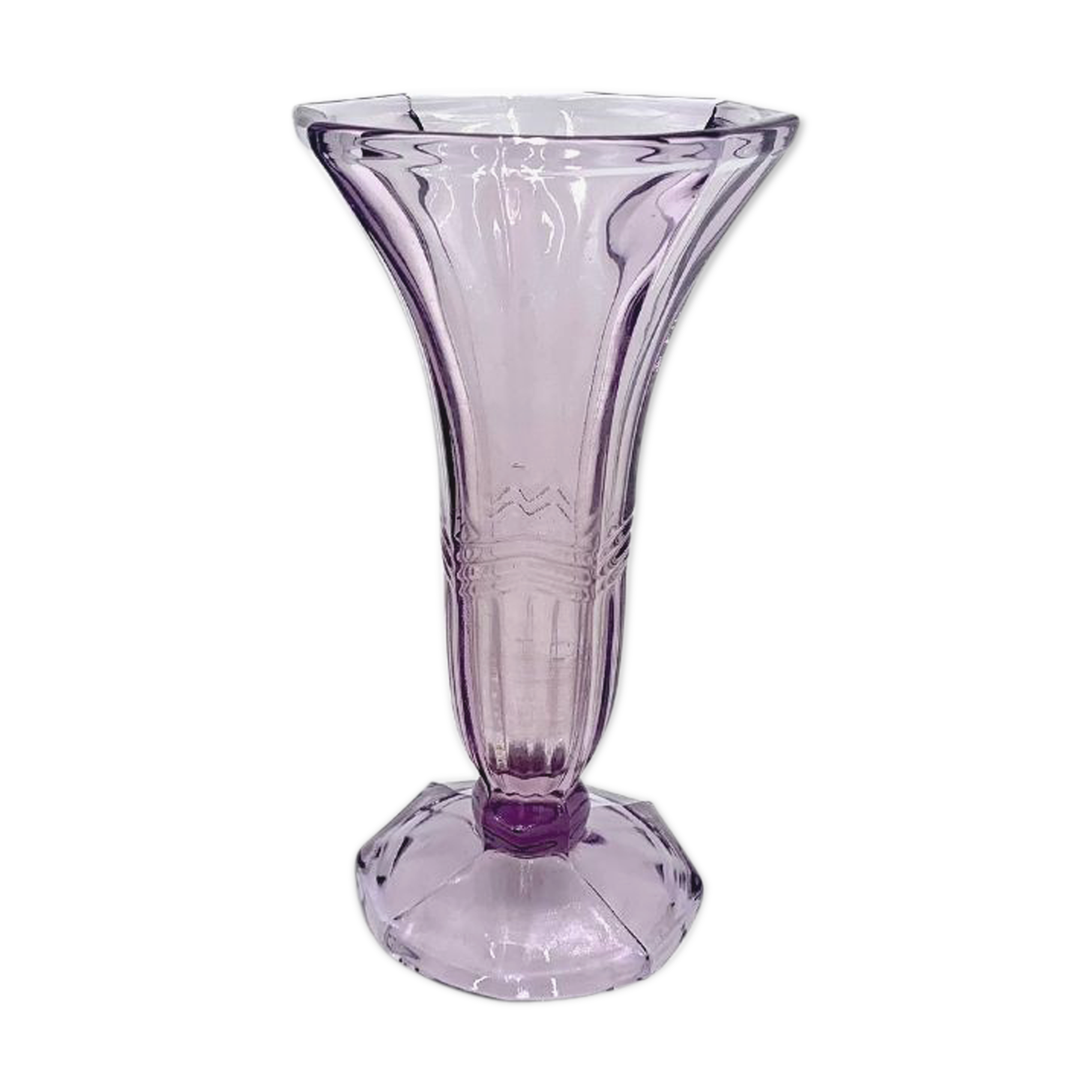 A purple Art Deco vase, Huta Zawiercie, Poland, 1960s