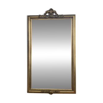 Golden Wall Mirror 57x33 Rococo Style, Louis XV in Wood and Stucco Vintage 50s