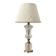 Lampe de table en verre taillé et laiton, circa 1950