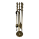 Neoclassical Fire Necessity in Brass with Ball Finials Empi