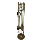 Neoclassical Fire Necessity in Brass with Ball Finials Empi