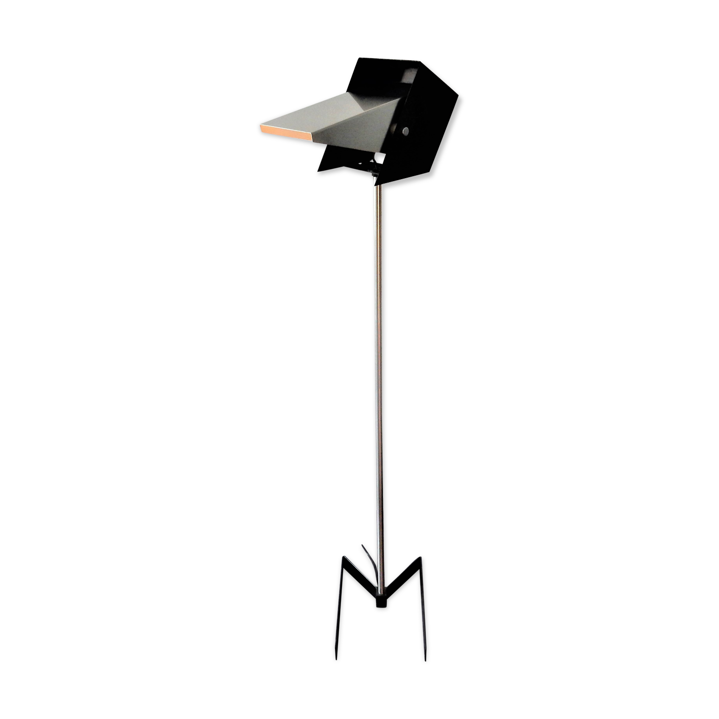 Black and metal adjustable floor lamp for Lyfa, 1960's