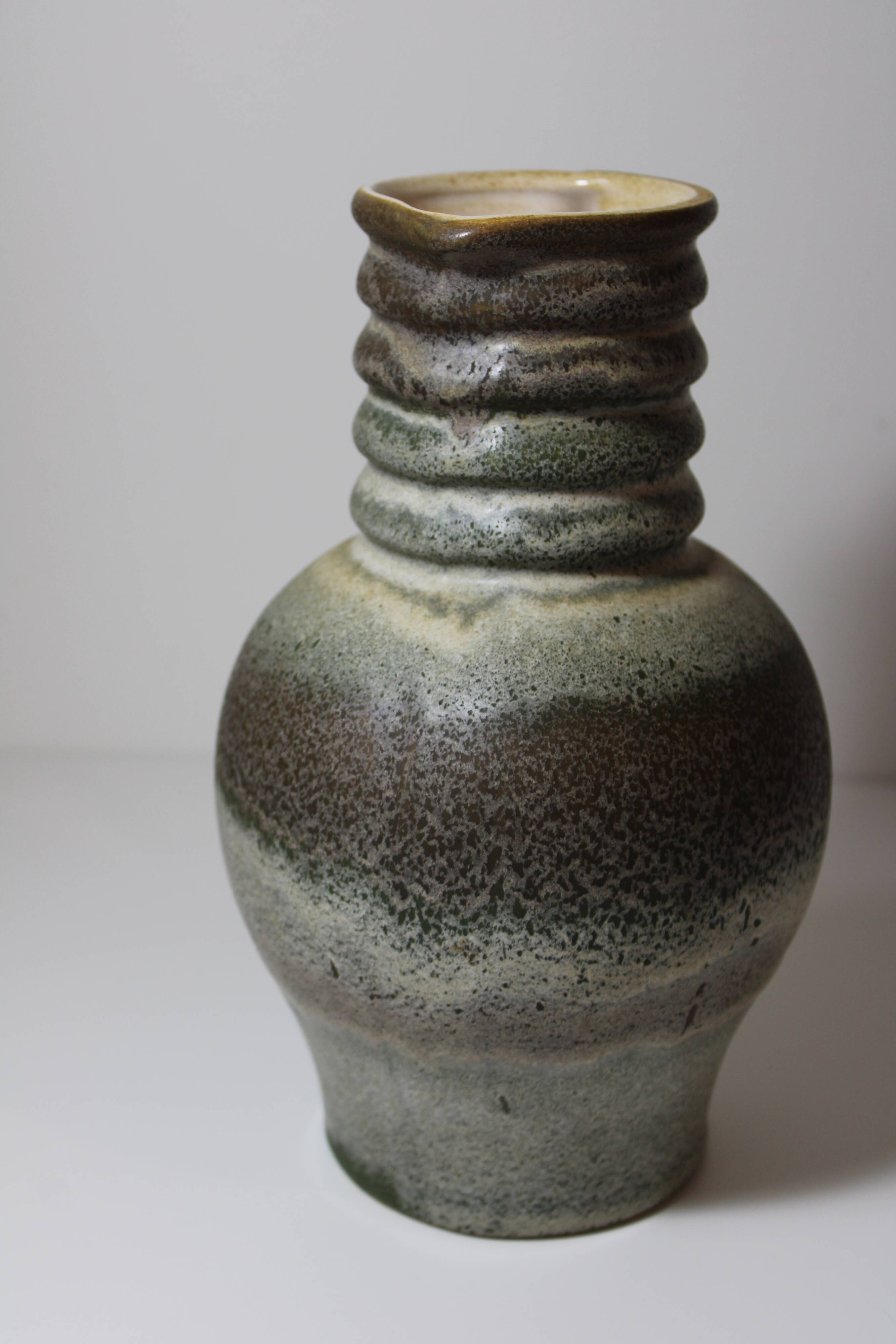 West germany blue green vintage carafe vase