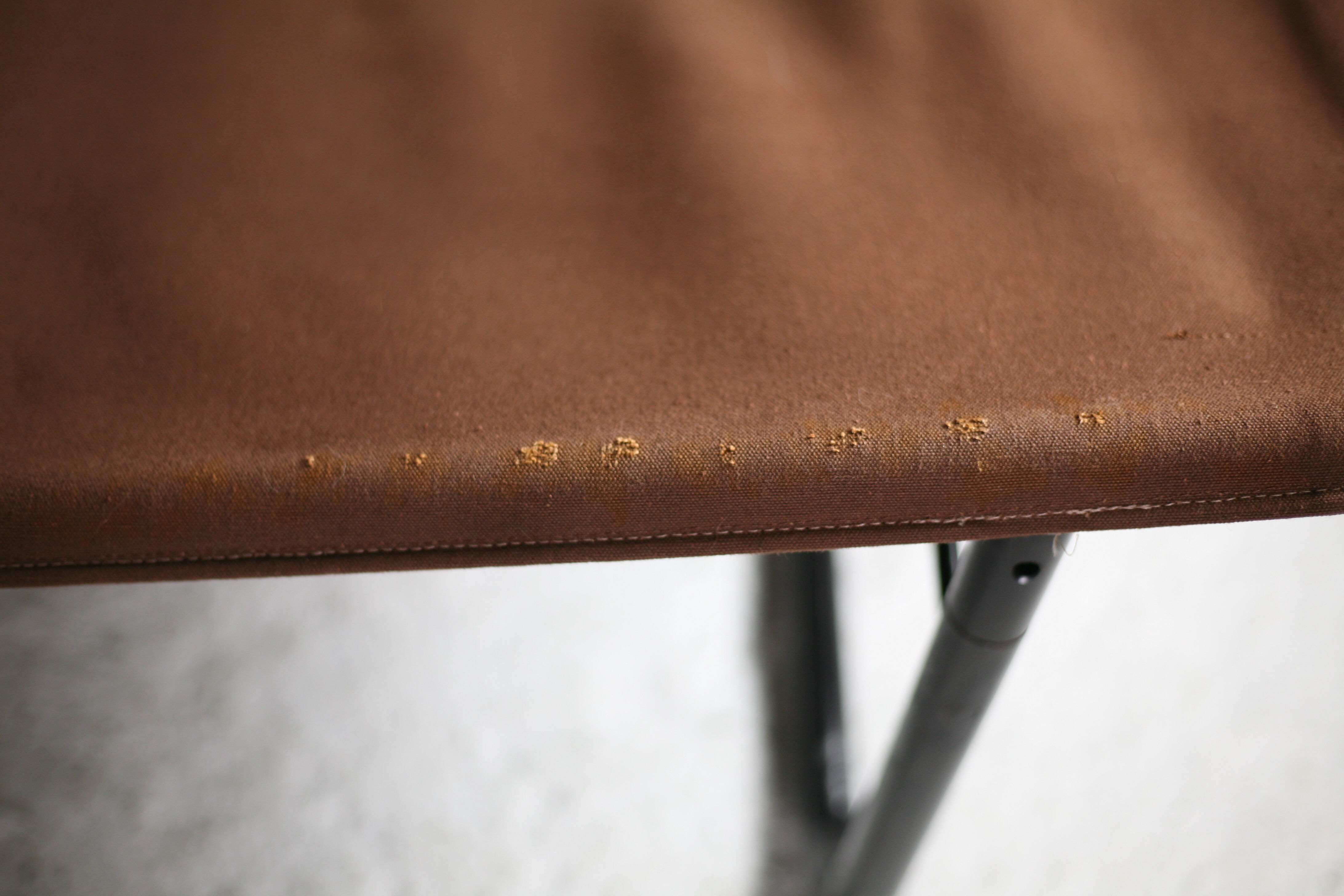 Pair of KEBE drivers, Denmark, circa 1975. Steel and "chocolate" canvas