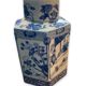 White and blue porcelain tea pot circa 1950