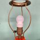 Art Deco HAK Herman Kähler Pottery Lamp, c.1930s Orange Globe with Brass Details
