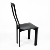 Postmodern Set of ten leather dining chairs by Antonello Mosca for Ycami. I