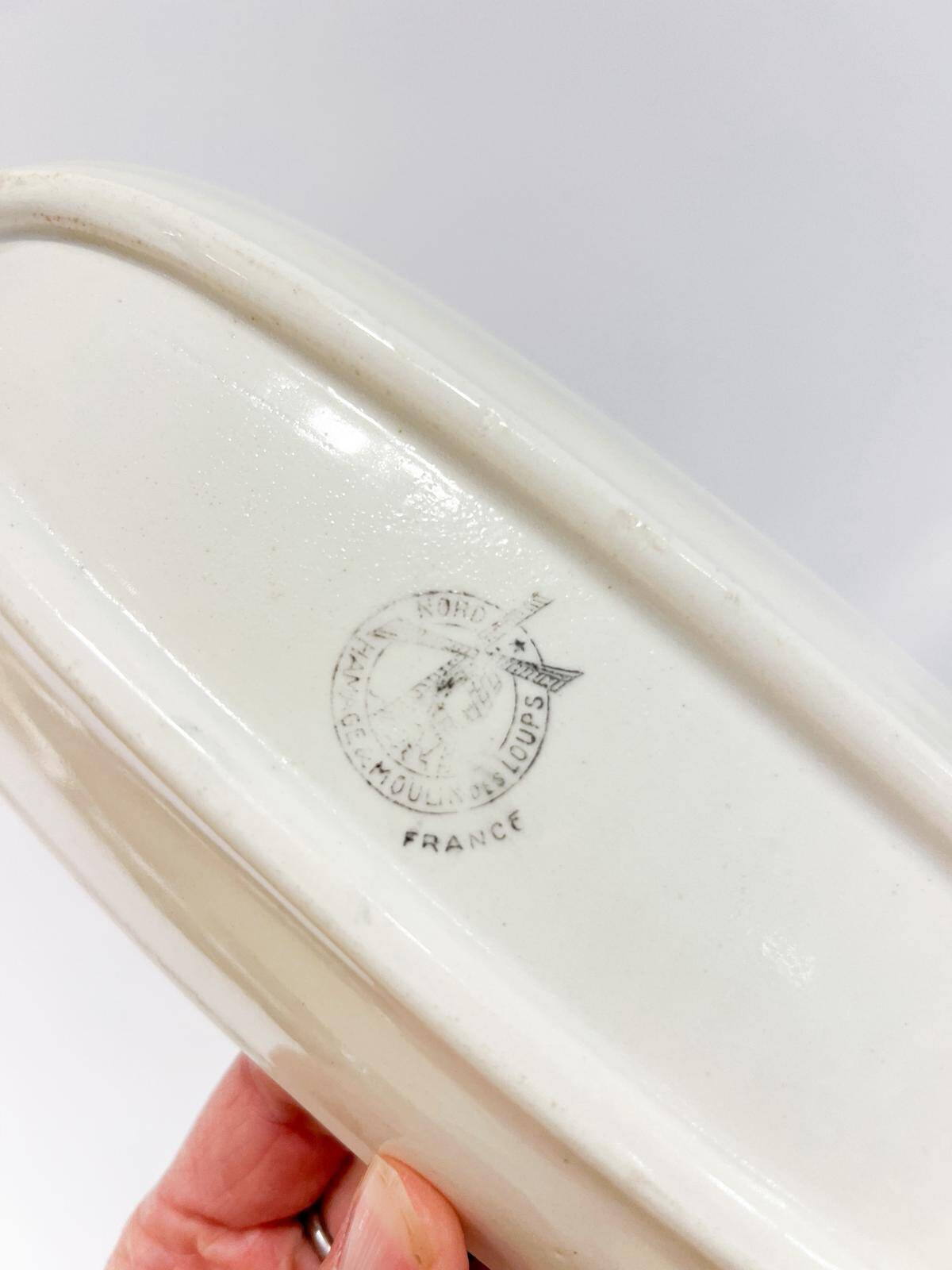 Pocket tray or old soap dish, faience from Moulin des Loups.