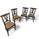 4 x elm dining chair with a carved back frame in a rosette / France / 1890-1900