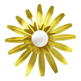 Vintage yellow metal flower wall light