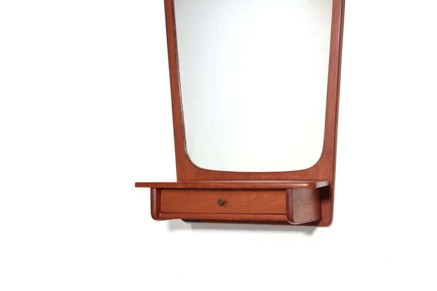 Danish mid-century design mirror with teak frame