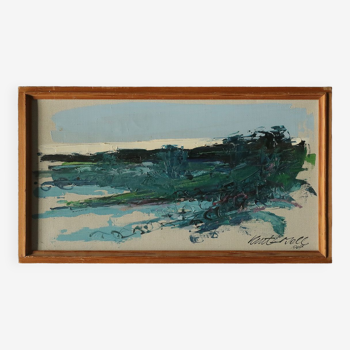 Kurt Losell, Paysage, 1967, huile sur toile, encadré