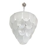 Contemporary Modern Sanded "Petals" Glass Chandelier