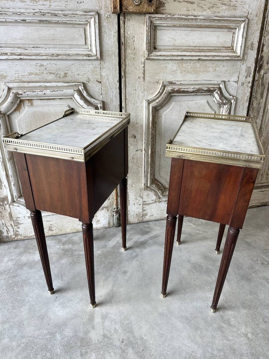 Pair of Louis XVI style bedside tables