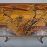 French Art Nouveau Marquetry Table by Emile Galle, 1900s
