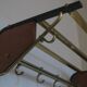 Mid-century brass and teak wall coat rack, 1960s