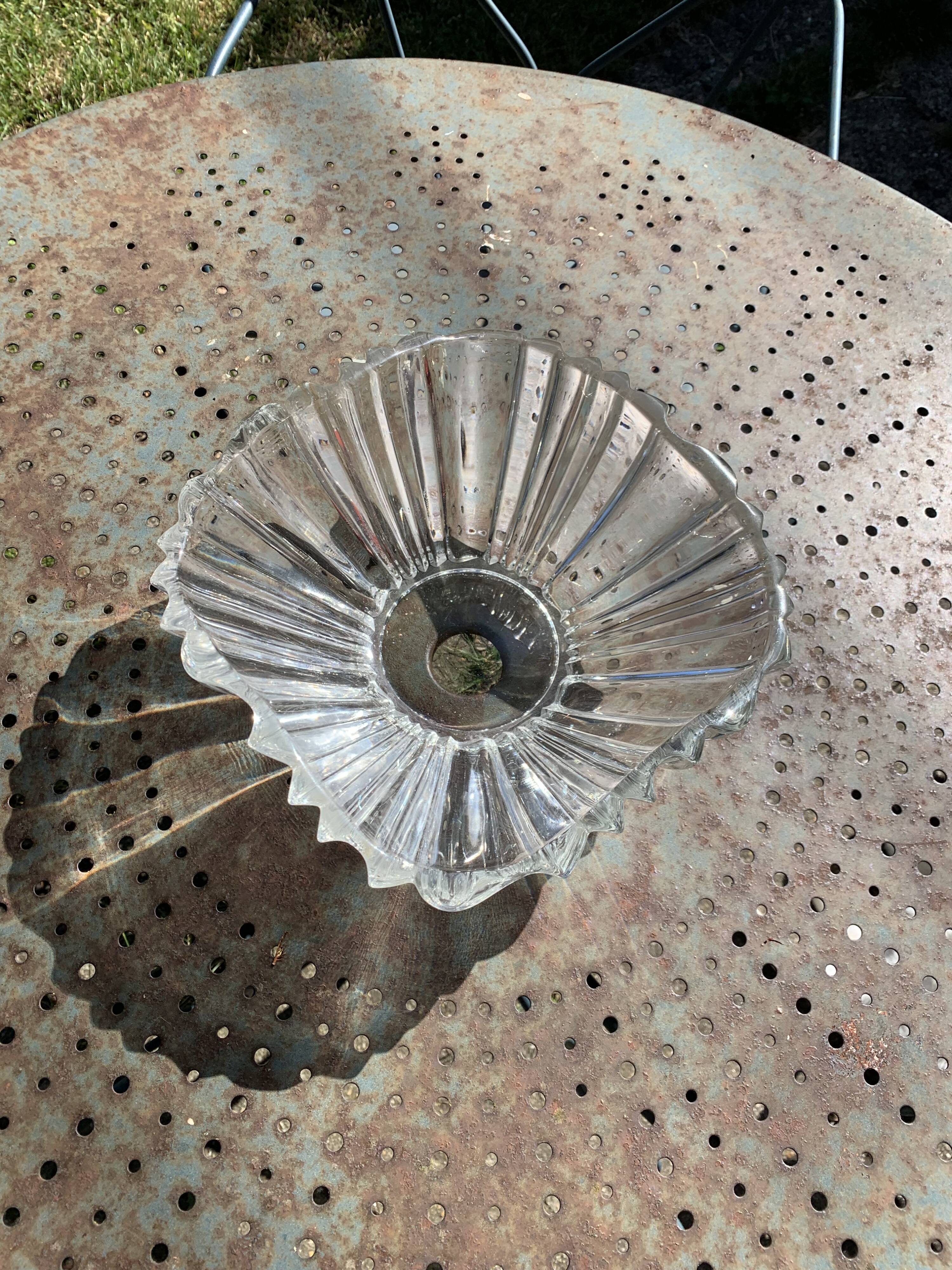 Large crystal bowl, vintage and collector's design salad bowl