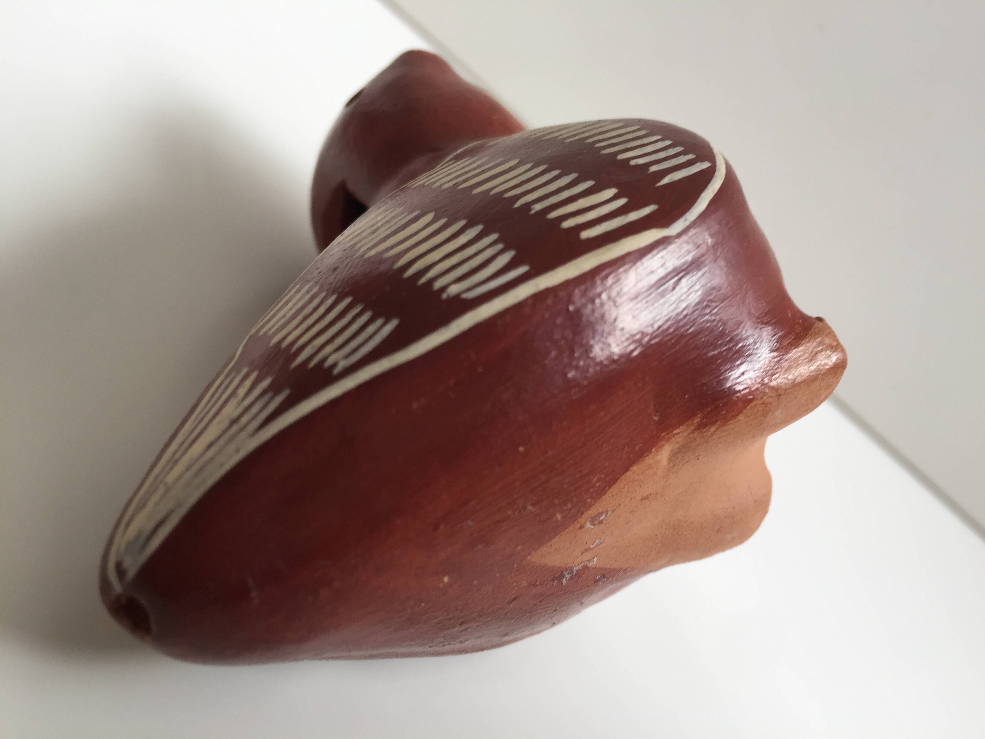 Ceramic Sculpture Figurine Whistle Call Owl Tawny Owl Nazca Chimu..