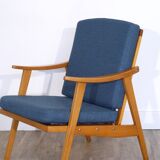 Vintage Scandinavian wooden armchair 1960