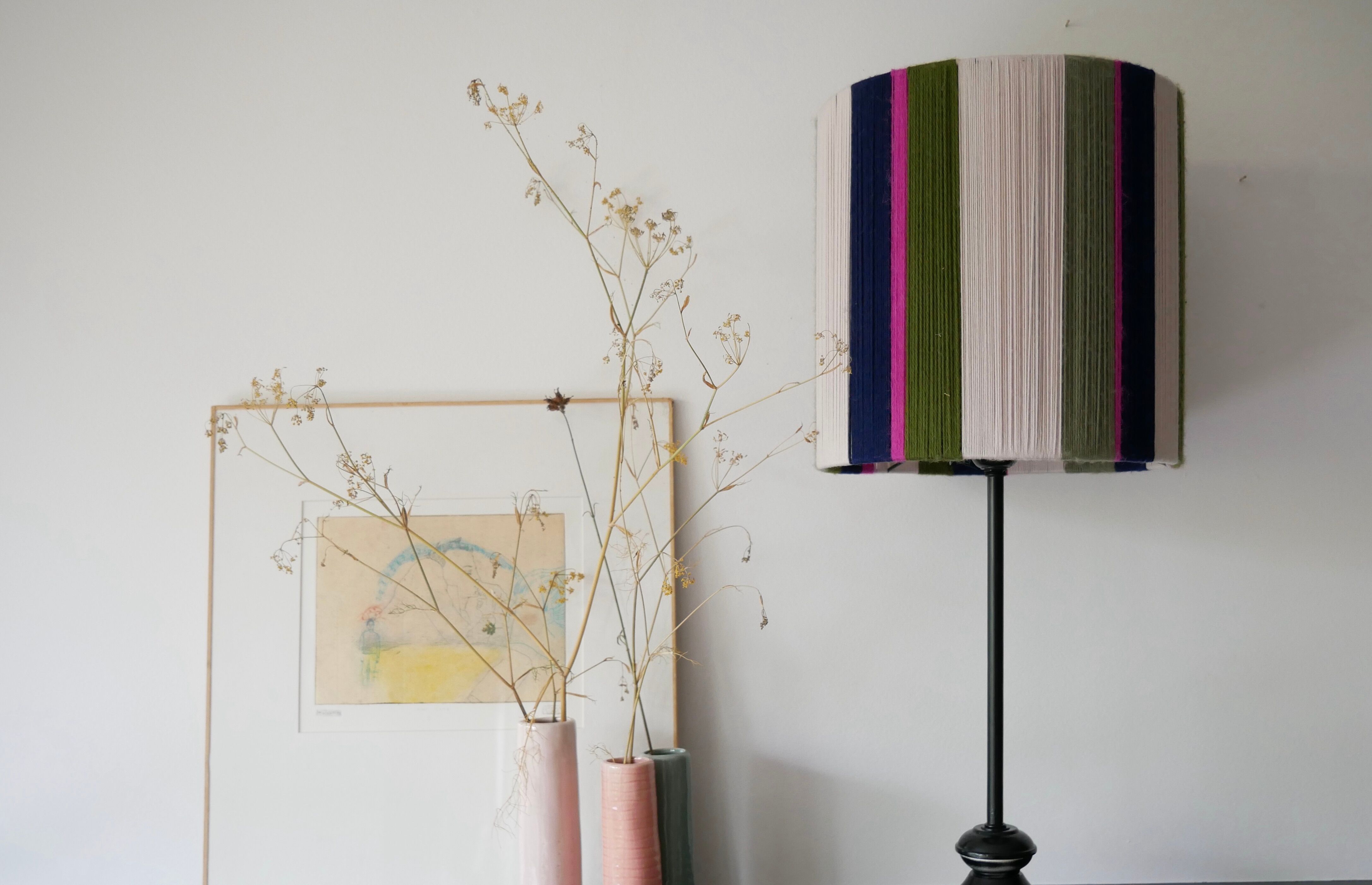 Suzy model lampshade - hand-woven lamps - Unique lampshade in woven yarn - woven suspension