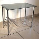 Glass and chrome coffee table 1970